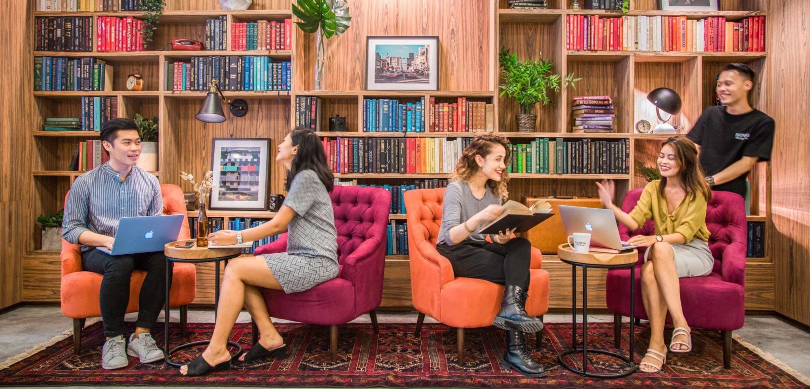 The Hive Carpenter coworking library and desks